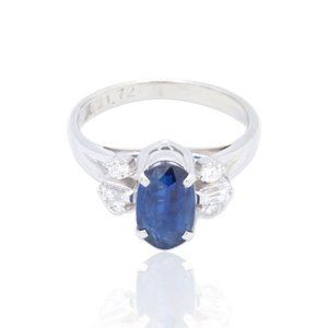 Platinum Diamond & Sapphire Ring